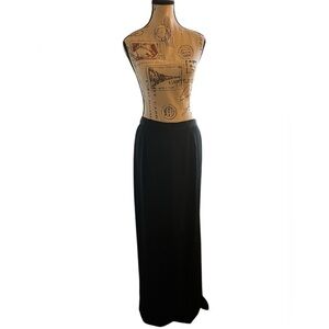 Victor Costa By Nahdree Black Maxi Skirt Sexy Hem Slit Sz 12 Evening EUC Vintage
